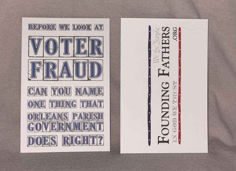 Before We Look at Voter Fraud, Can You Name One Thing Orleans Parish Government Does Right?